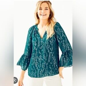 Lilly Pulitzer Silk Matilda Top Size Small